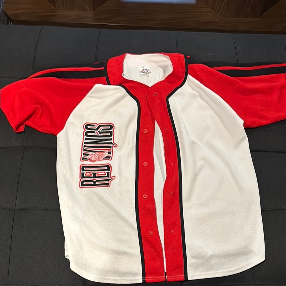 Red Wings Baseball Jersey - Red and White